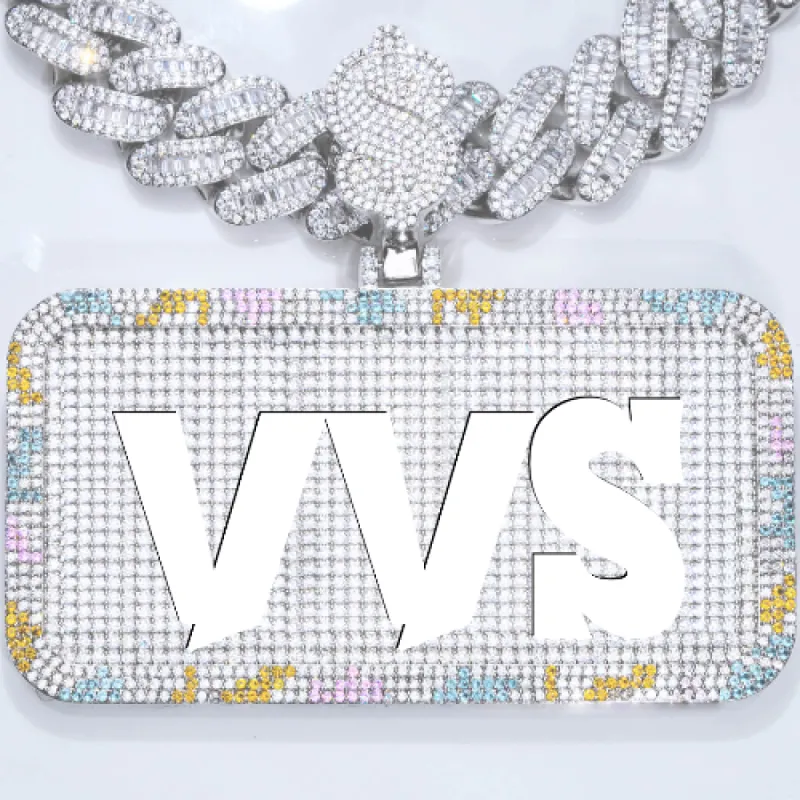 CUSTOM LETTER NECKLACE 3D COLORFUL SQUARE sold by The GUU Shop