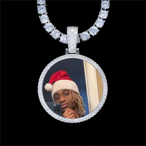 925S & VVS Moissanite 3D Circle Custom Picture Pendant sold by The GUU Shop