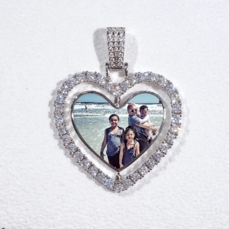 3D Spinning 2-Faced Heart Custom Picture Pendant sold by The GUU Shop