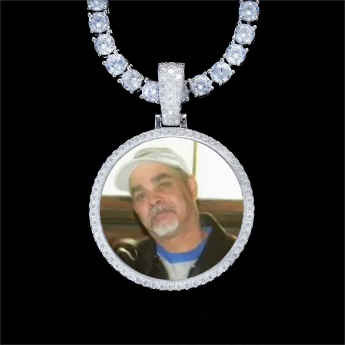 925S & VVS Moissanite 3D Circle Custom Picture Pendant sold by The GUU Shop