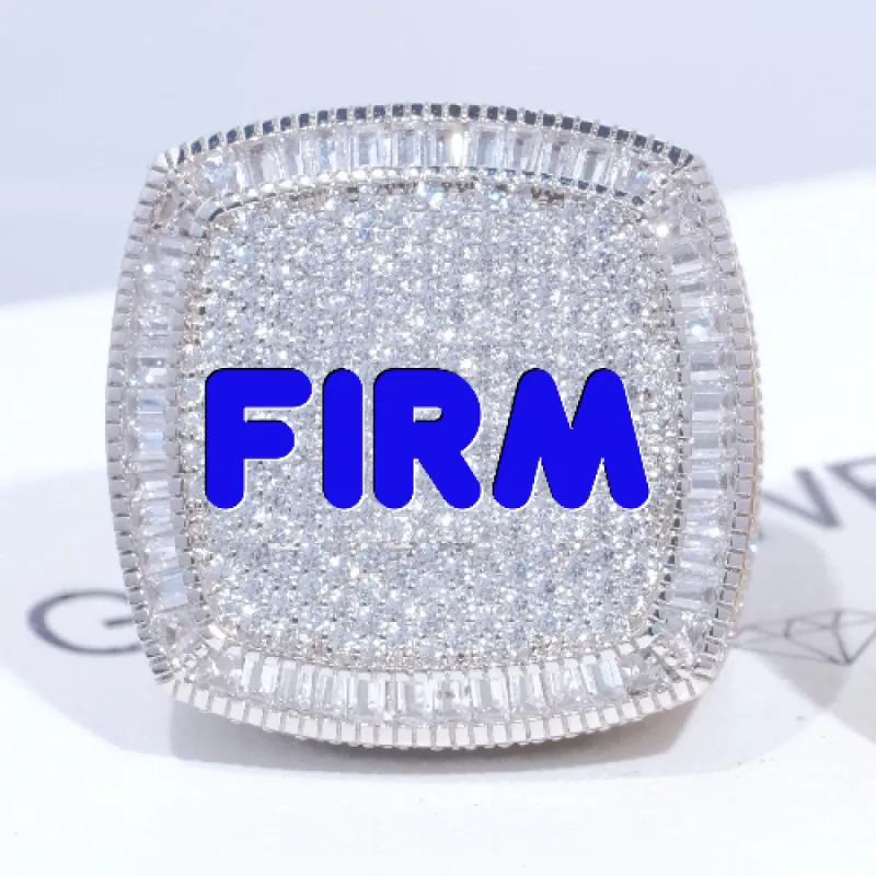 CUSTOM LETTER 3D ICED RING sold by The GUU Shop