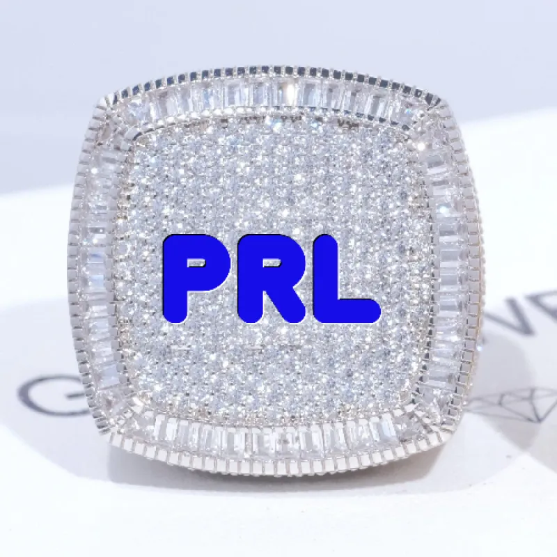 CUSTOM LETTER 3D ICED RING sold by The GUU Shop