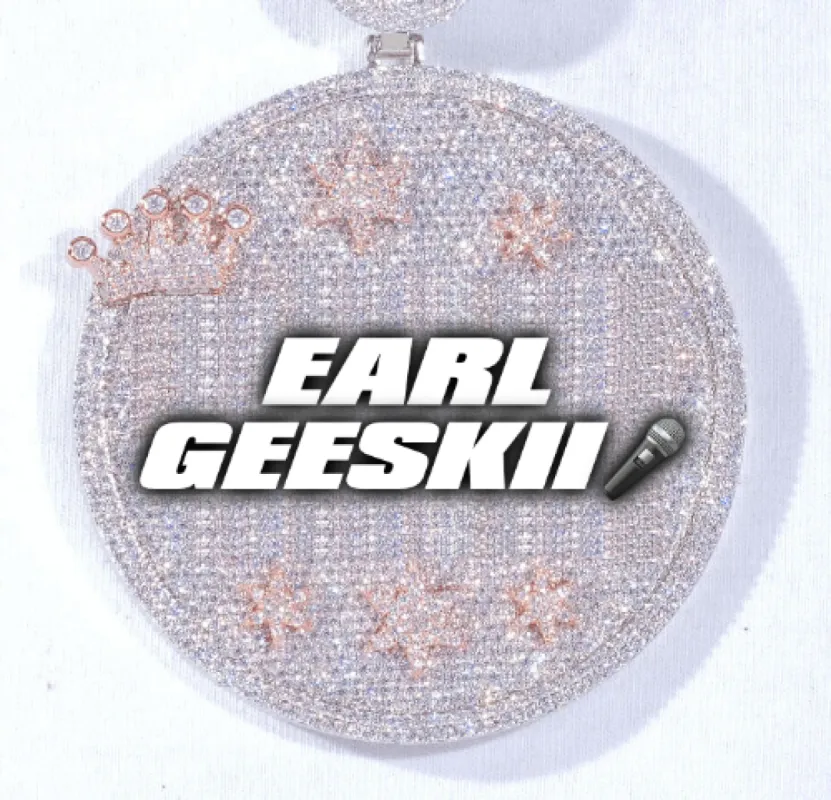 CUSTOM LETTER NECKLACE 3D BIG CROWN DISC sold by The GUU Shop