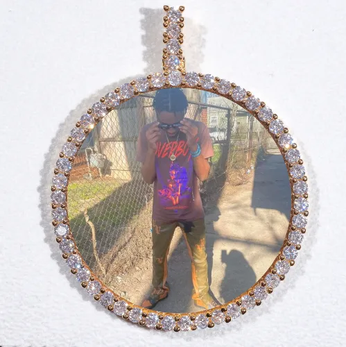 LARGE 3D CIRCLE CUSTOM PICTURE PENDANT sold by The GUU Shop