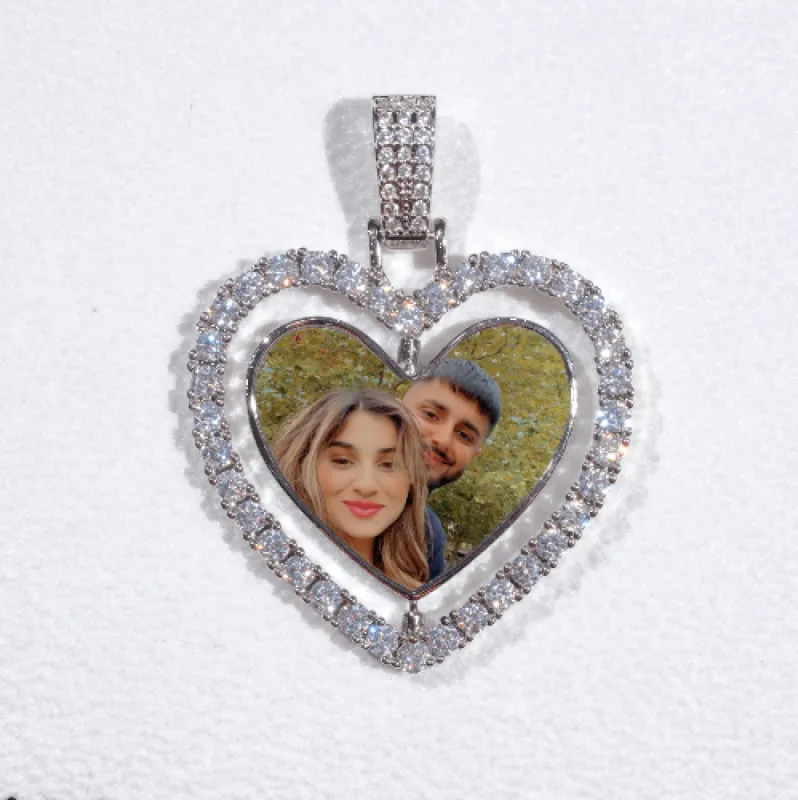 3D Spinning 2-Faced Heart Custom Picture Pendant sold by The GUU Shop