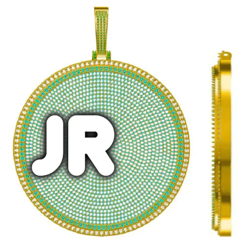 CUSTOM LETTER NECKLACE 3D BIG DISC sold by The GUU Shop