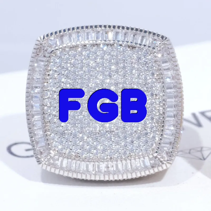 CUSTOM LETTER 3D ICED RING sold by The GUU Shop