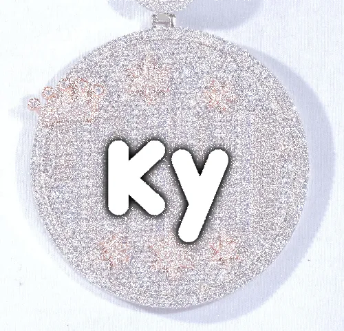 CUSTOM LETTER NECKLACE 3D BIG CROWN DISC sold by The GUU Shop