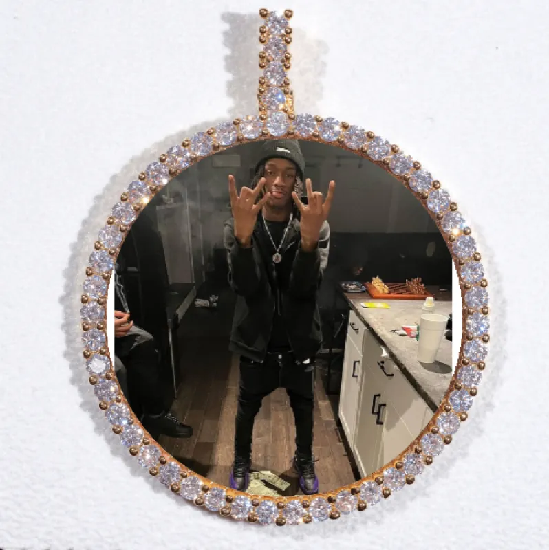 LARGE 3D CIRCLE CUSTOM PICTURE PENDANT sold by The GUU Shop