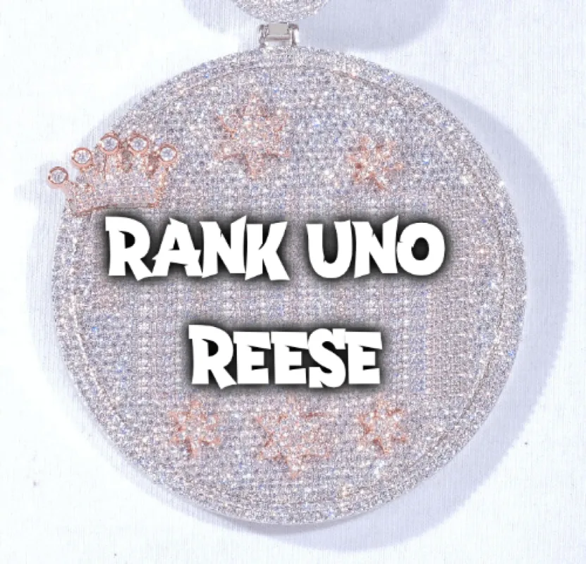 CUSTOM LETTER NECKLACE 3D BIG CROWN DISC sold by The GUU Shop