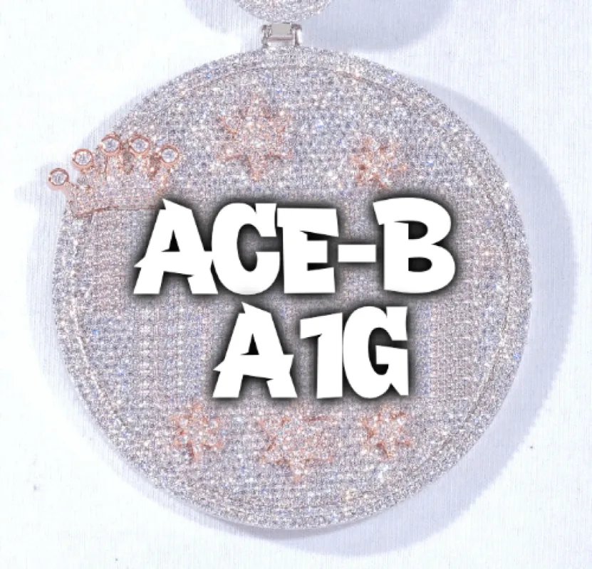 CUSTOM LETTER NECKLACE 3D BIG CROWN DISC sold by The GUU Shop