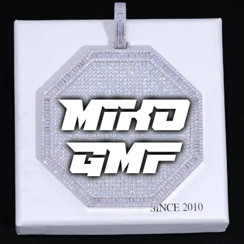 CUSTOM LETTER NECKLACE 3D BIG OCTAGON sold by The GUU Shop