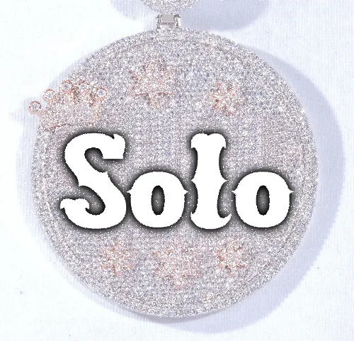 CUSTOM LETTER NECKLACE 3D BIG CROWN DISC sold by The GUU Shop