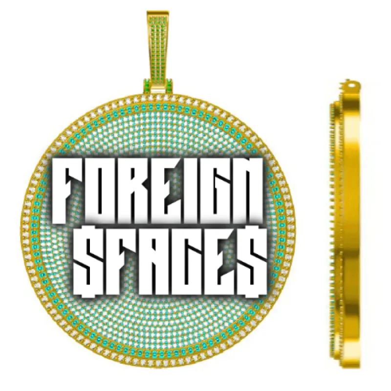 CUSTOM LETTER NECKLACE 3D BIG DISC sold by The GUU Shop