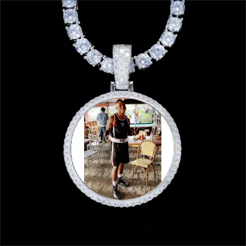 925S & VVS Moissanite 3D Circle Custom Picture Pendant sold by The GUU Shop