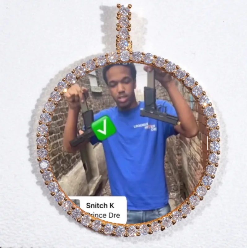 LARGE 3D CIRCLE CUSTOM PICTURE PENDANT sold by The GUU Shop