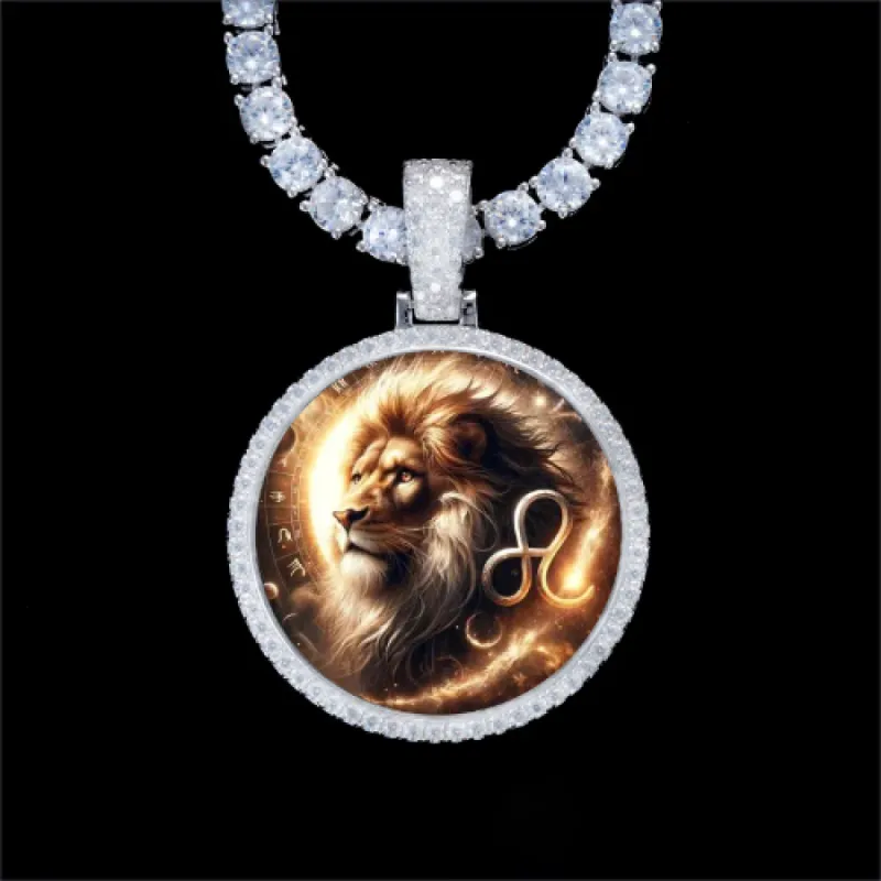 925S & VVS Moissanite 3D Circle Custom Picture Pendant sold by The GUU Shop