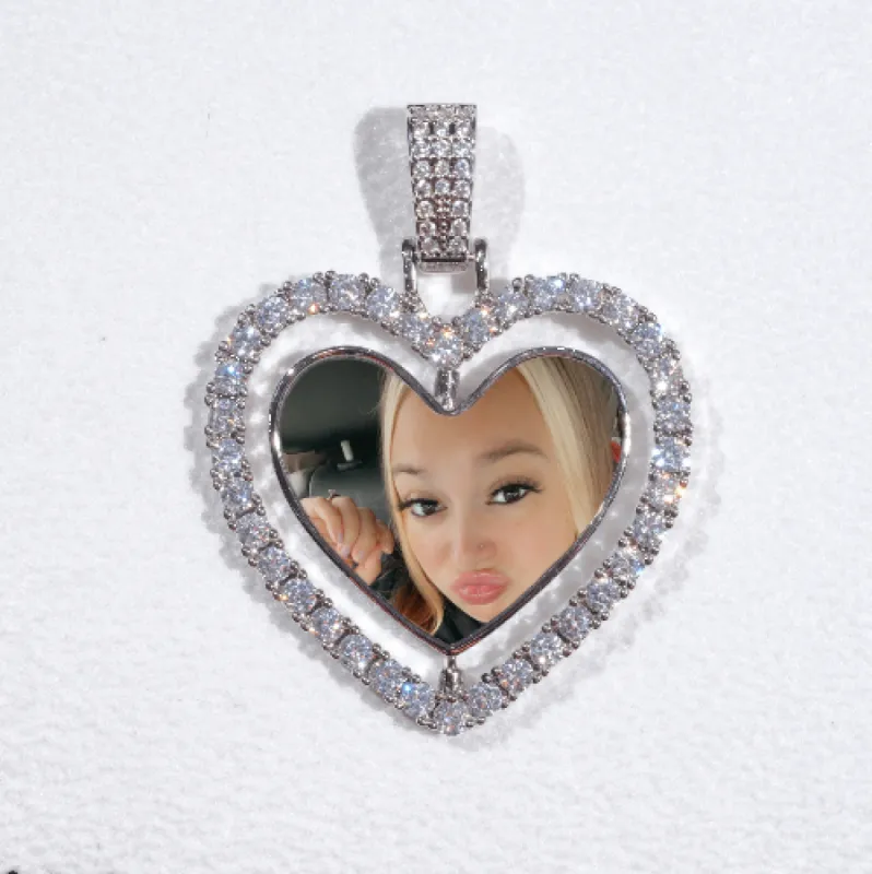 3D Spinning 2-Faced Heart Custom Picture Pendant sold by The GUU Shop