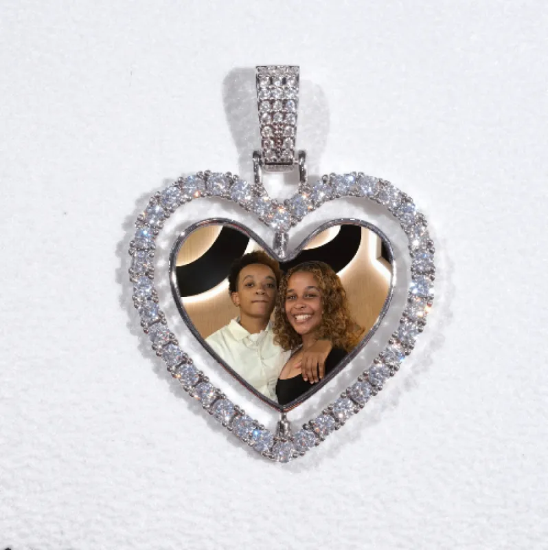 3D Spinning 2-Faced Heart Custom Picture Pendant sold by The GUU Shop