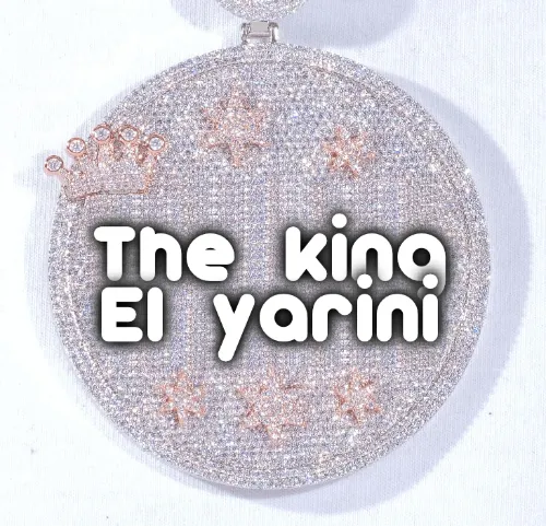 CUSTOM LETTER NECKLACE 3D BIG CROWN DISC sold by The GUU Shop