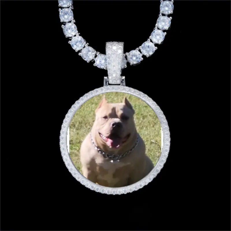 925S & VVS Moissanite 3D Circle Custom Picture Pendant sold by The GUU Shop