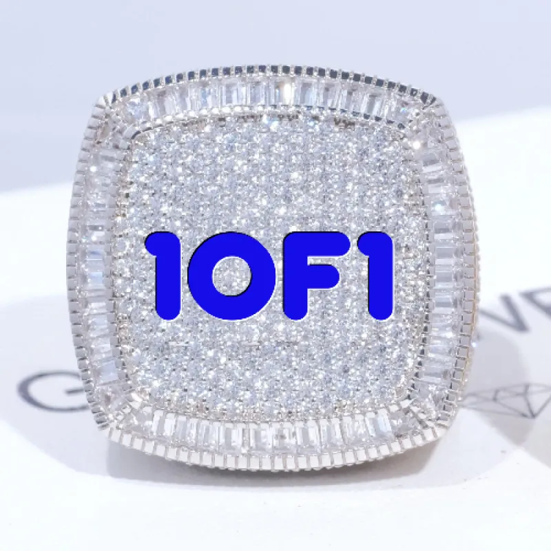 CUSTOM LETTER 3D ICED RING sold by The GUU Shop