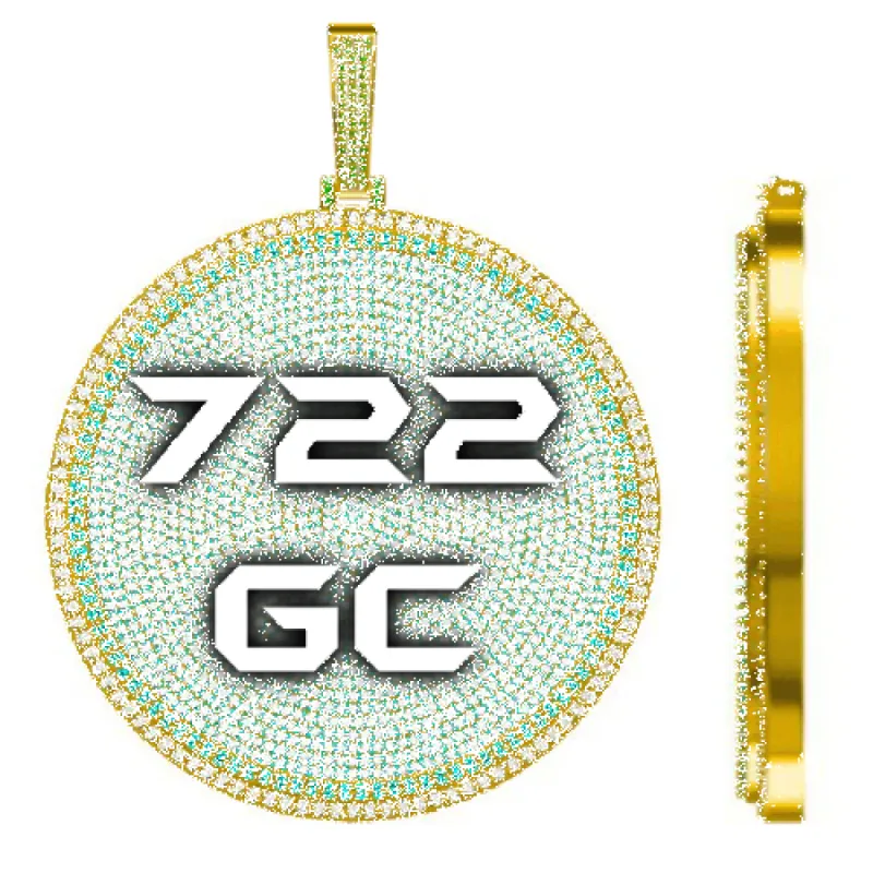 CUSTOM LETTER NECKLACE 3D BIG DISC sold by The GUU Shop