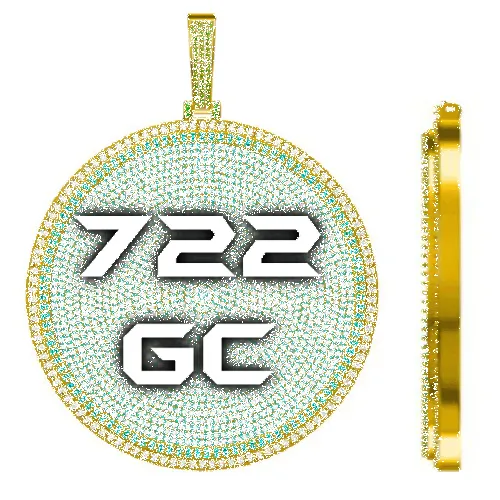 CUSTOM LETTER NECKLACE 3D BIG DISC sold by The GUU Shop