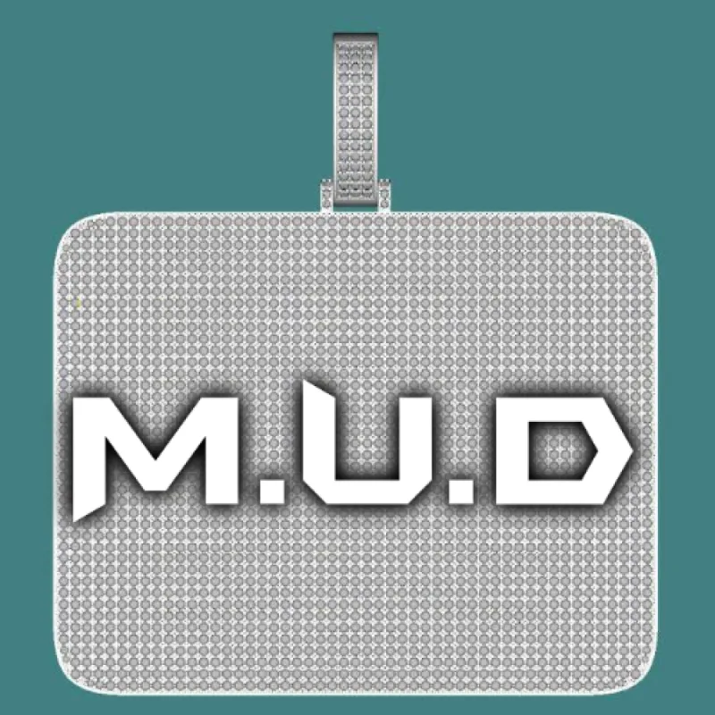 CUSTOM LETTER NECKLACE 3D BIG SQUARE sold by The GUU Shop