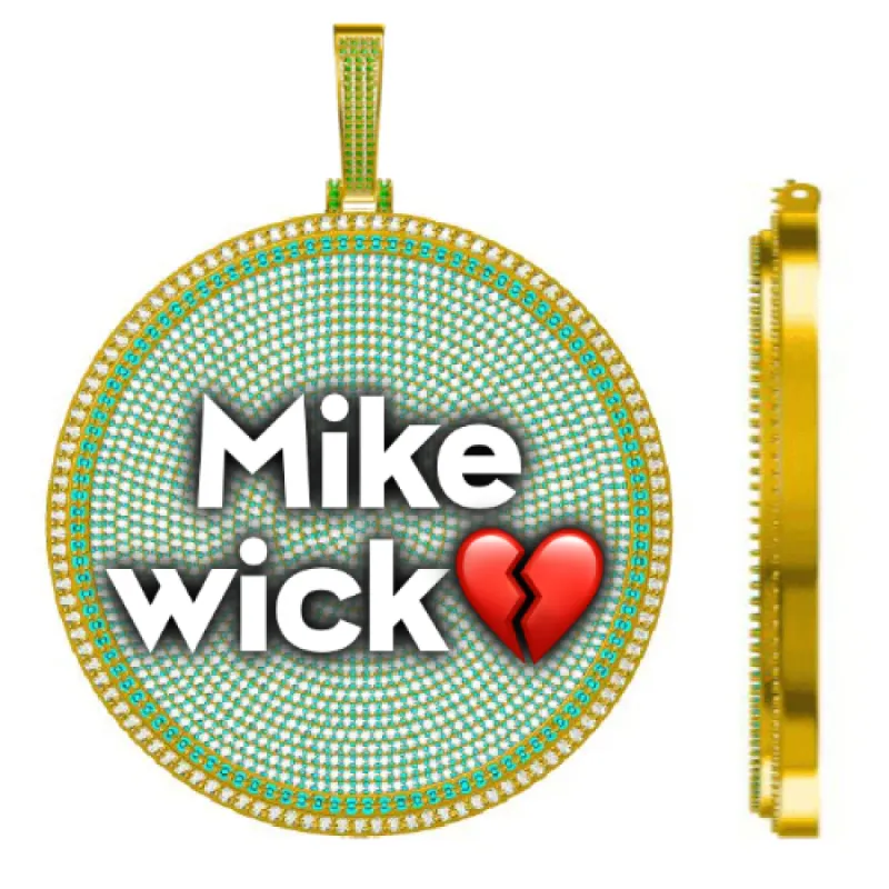 CUSTOM LETTER NECKLACE 3D BIG DISC sold by The GUU Shop