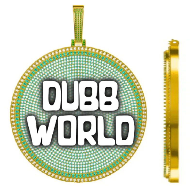 CUSTOM LETTER NECKLACE 3D BIG DISC sold by The GUU Shop