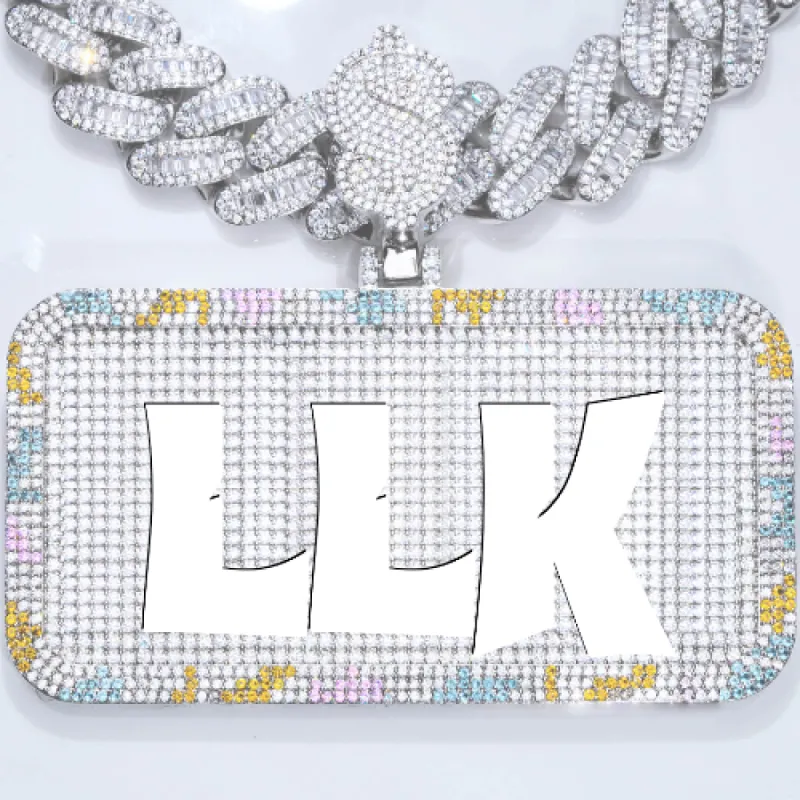 CUSTOM LETTER NECKLACE 3D COLORFUL SQUARE sold by The GUU Shop