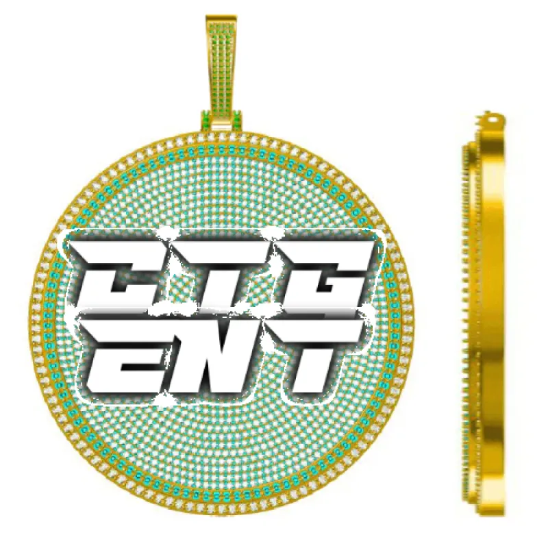 CUSTOM LETTER NECKLACE 3D BIG DISC sold by The GUU Shop