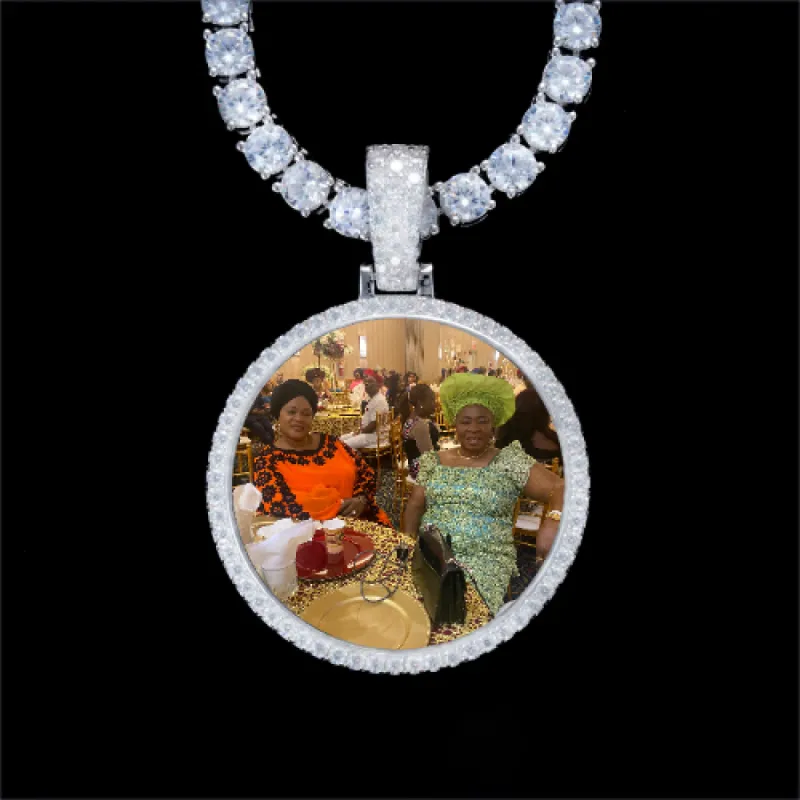 925S & VVS Moissanite 3D Circle Custom Picture Pendant sold by The GUU Shop