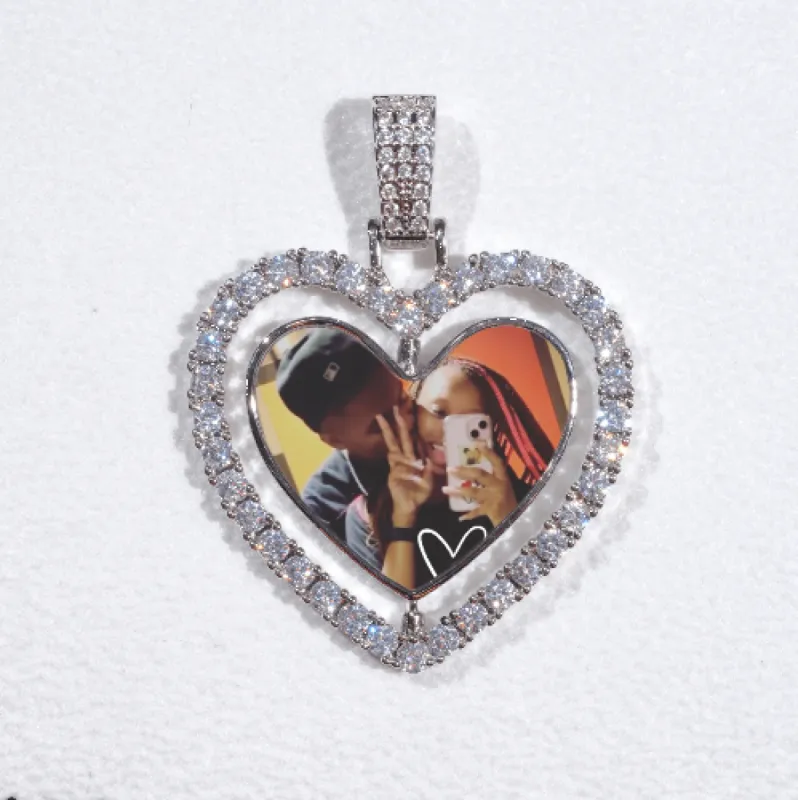 3D Spinning 2-Faced Heart Custom Picture Pendant sold by The GUU Shop