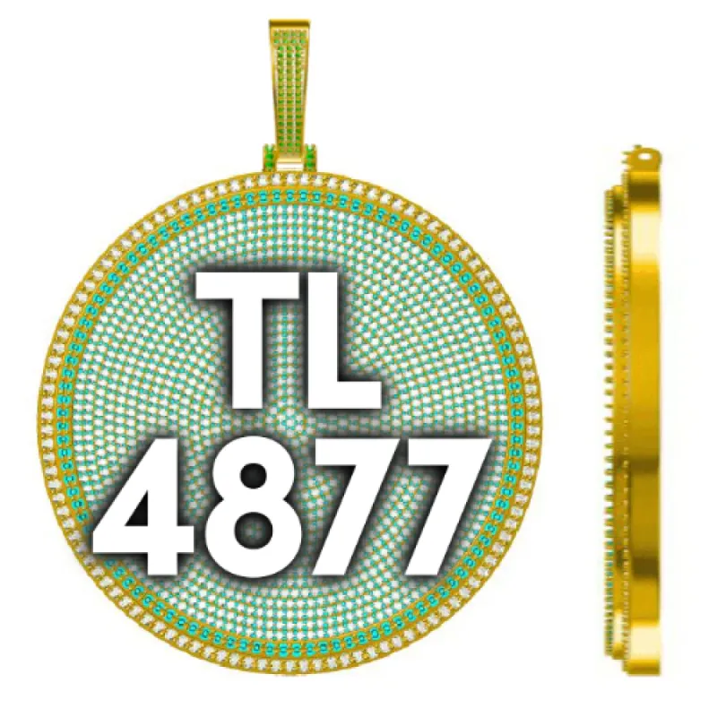 CUSTOM LETTER NECKLACE 3D BIG DISC sold by The GUU Shop