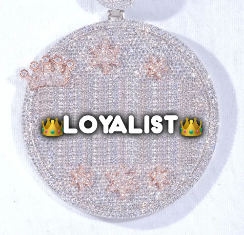 CUSTOM LETTER NECKLACE 3D BIG CROWN DISC sold by The GUU Shop