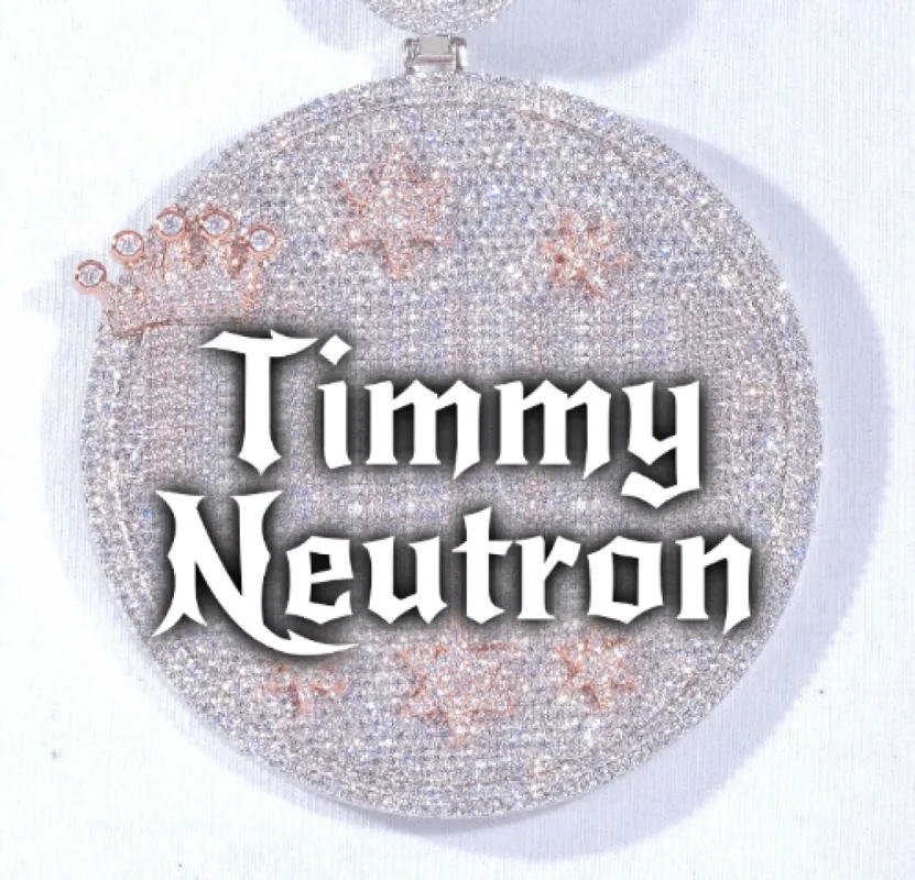 CUSTOM LETTER NECKLACE 3D BIG CROWN DISC sold by The GUU Shop