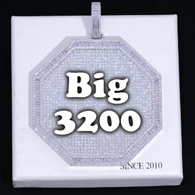 CUSTOM LETTER NECKLACE 3D BIG OCTAGON sold by The GUU Shop