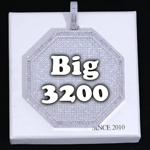 CUSTOM LETTER NECKLACE 3D BIG OCTAGON sold by The GUU Shop