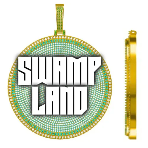 CUSTOM LETTER NECKLACE 3D BIG DISC sold by The GUU Shop