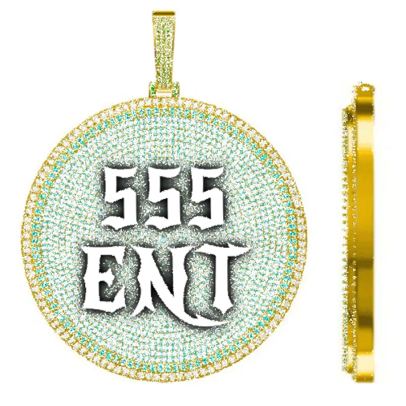 CUSTOM LETTER NECKLACE 3D BIG DISC sold by The GUU Shop