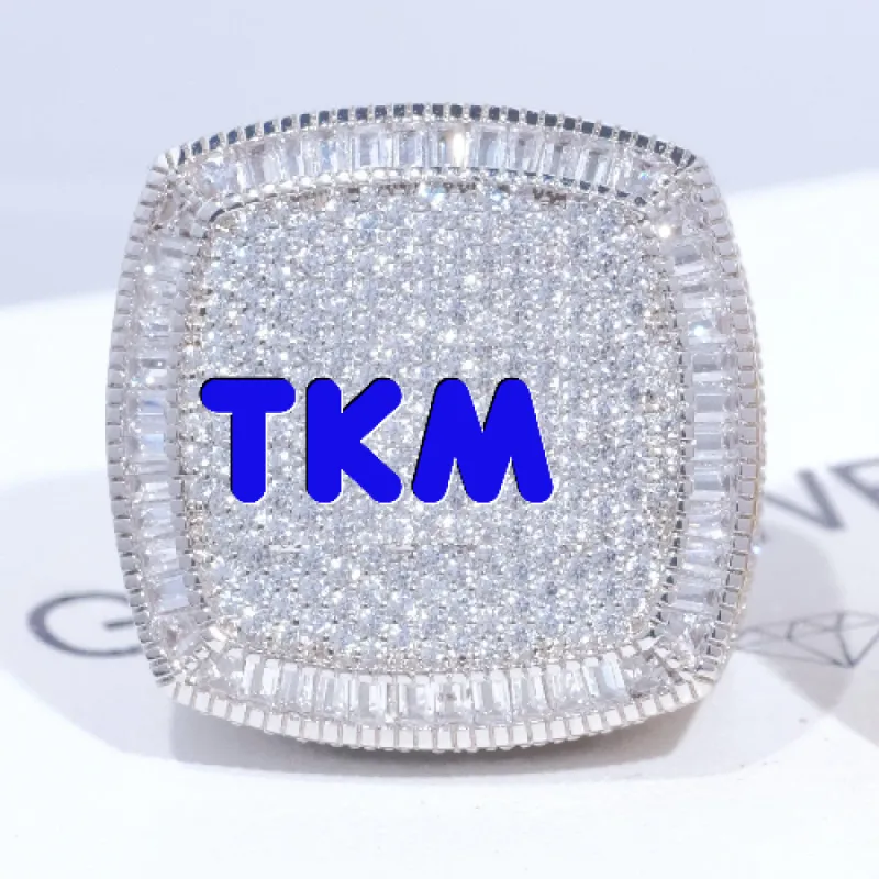 CUSTOM LETTER 3D ICED RING sold by The GUU Shop