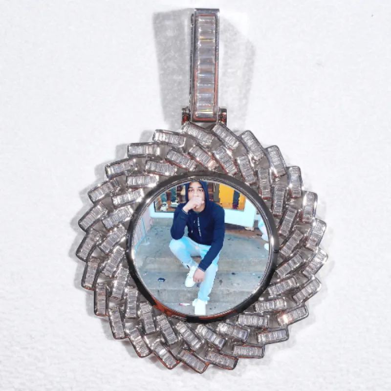 Large 3D Baguette Custom Picture Pendant sold by The GUU Shop