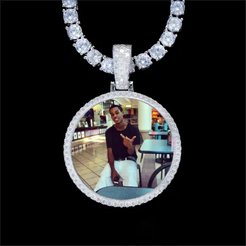 925S & VVS Moissanite 3D Circle Custom Picture Pendant sold by The GUU Shop