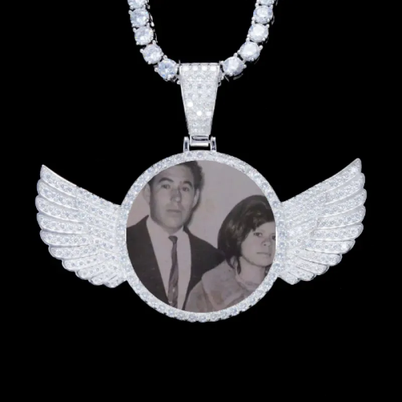 925S & VVS Moissanite 3D Wing Custom Picture Pendant sold by The GUU Shop