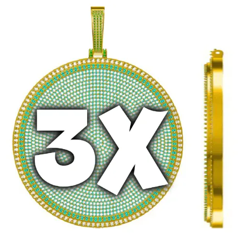 CUSTOM LETTER NECKLACE 3D BIG DISC sold by The GUU Shop