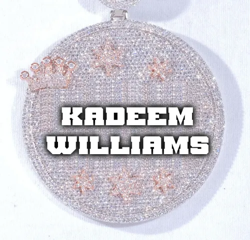 CUSTOM LETTER NECKLACE 3D BIG CROWN DISC sold by The GUU Shop