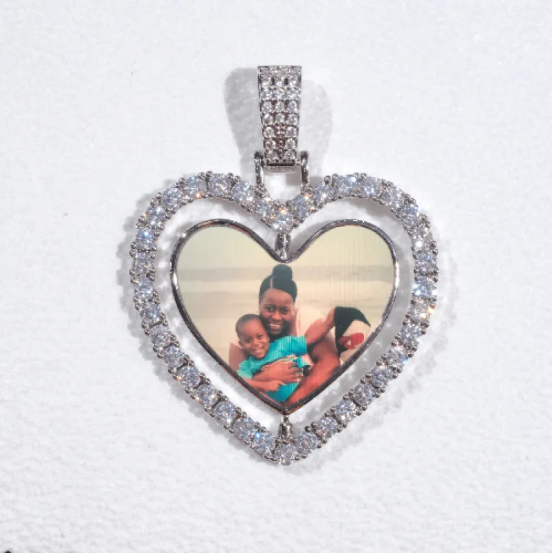 3D Spinning 2-Faced Heart Custom Picture Pendant sold by The GUU Shop