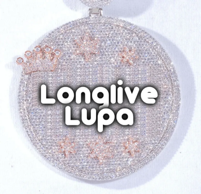 CUSTOM LETTER NECKLACE 3D BIG CROWN DISC sold by The GUU Shop